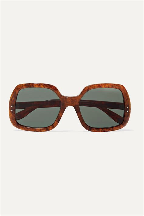 gucci oversize square-frame metal sunglasses tortoiseshell acetate color|gucci tortoise shell eyeglasses.